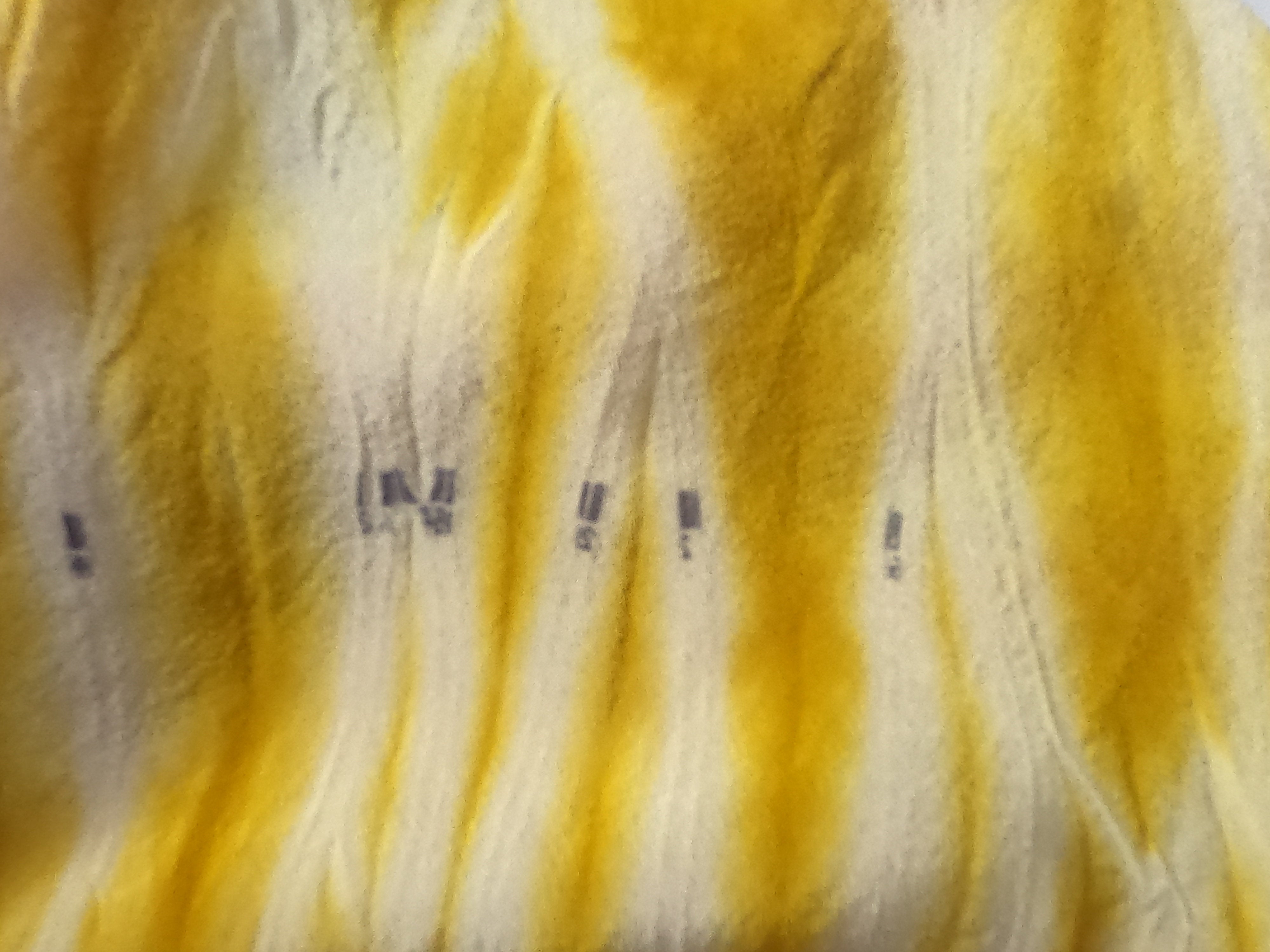 SECOND (Has print flaw) Silk Hand dyed Shibori shawl- Yellow